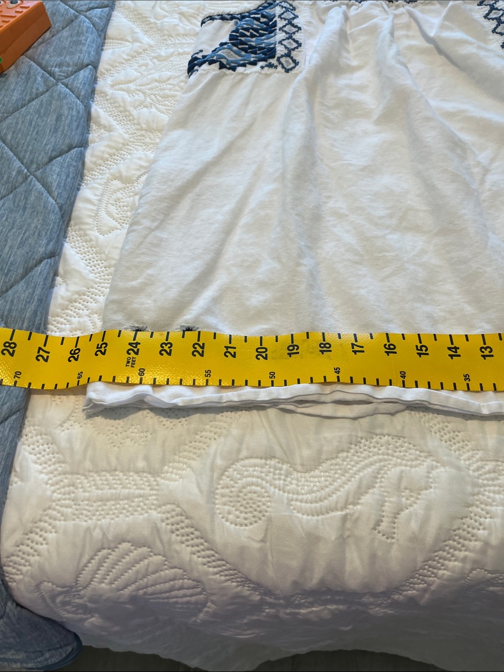 Lucky Brand White Sleeveless Embroidered Tunic with Blue Accents - Picture 5 of 15